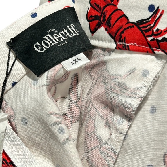 New ModCloth Theodora Lobster Polka Dot Swing Skirt Size XXS - Picture 5 of 5